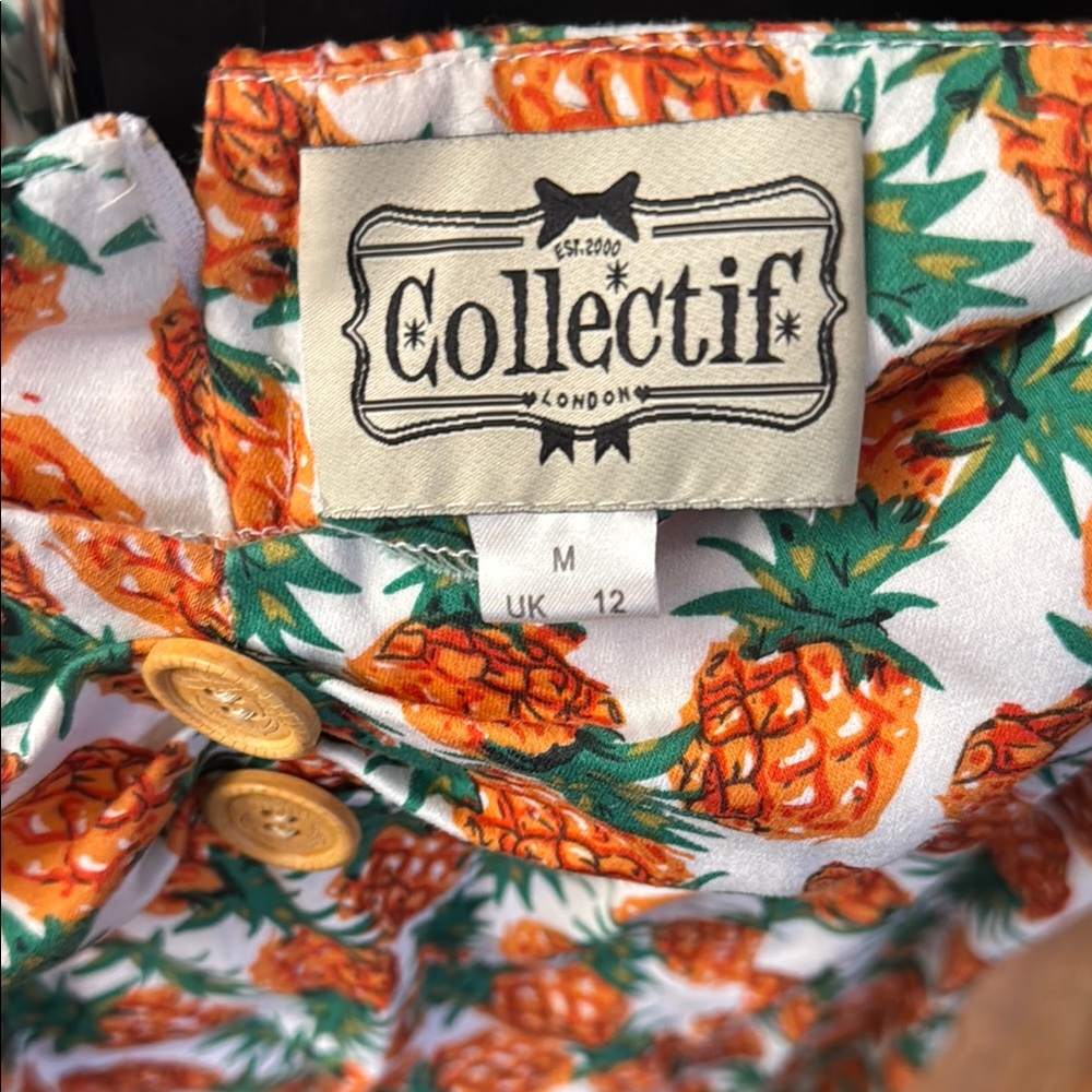 Collectif Pineapple Print Mini Dress - Picture 2 of 3